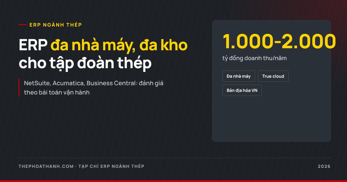 Tập đoàn thép 1.000-2.000 tỷ: chọn ERP đa nhà máy, đa kho thế nào?