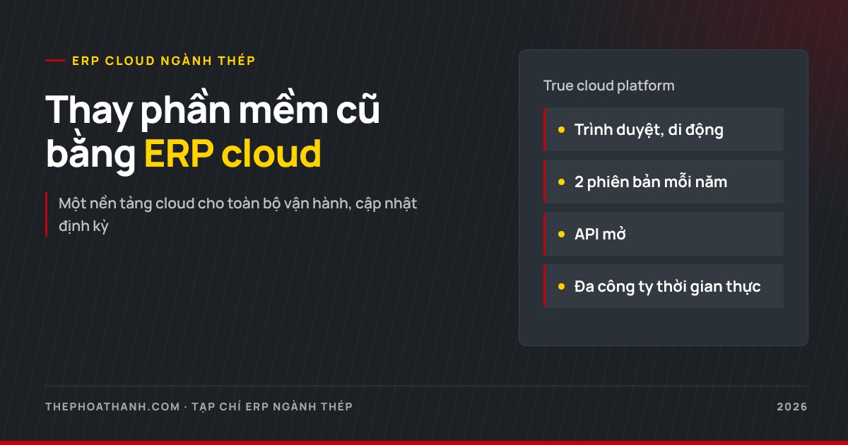 ERP cloud ngành thép: doanh nghiệp 1.000-2.000 tỷ thay phần mềm cũ thế nào?