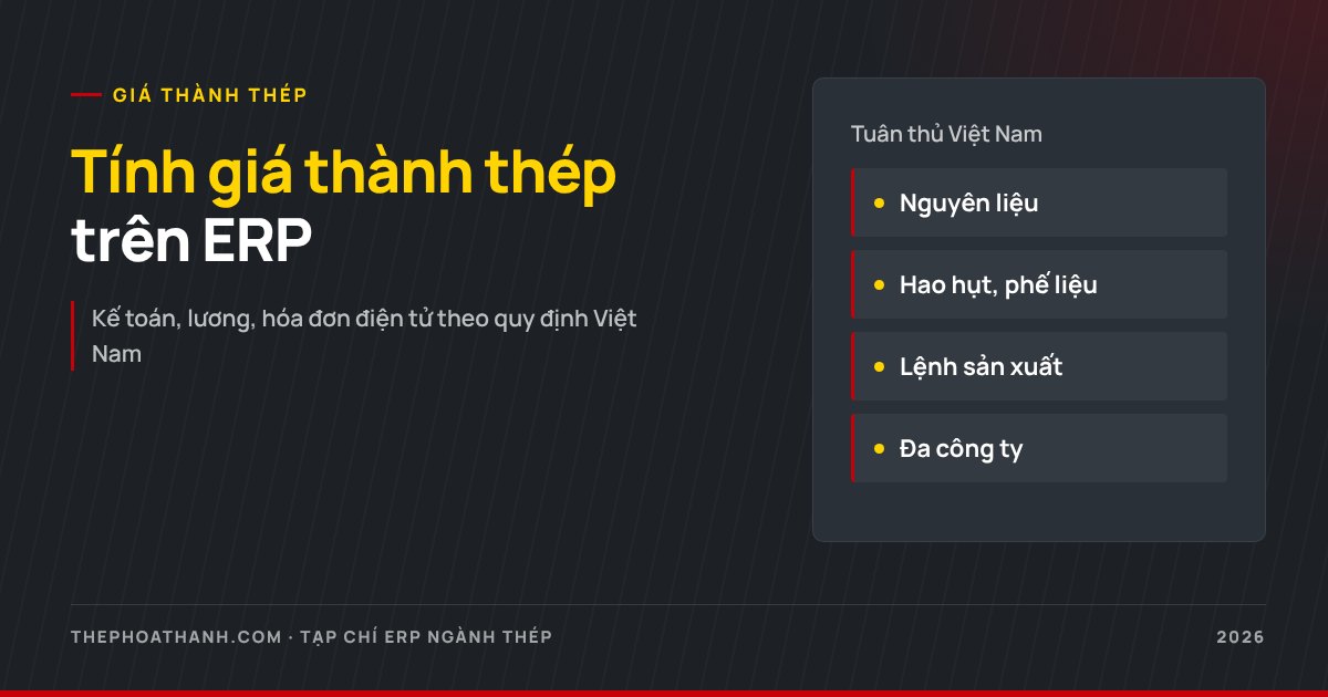 Tính giá thành thép trên ERP cho doanh nghiệp 1.000-2.000 tỷ: làm thế nào?